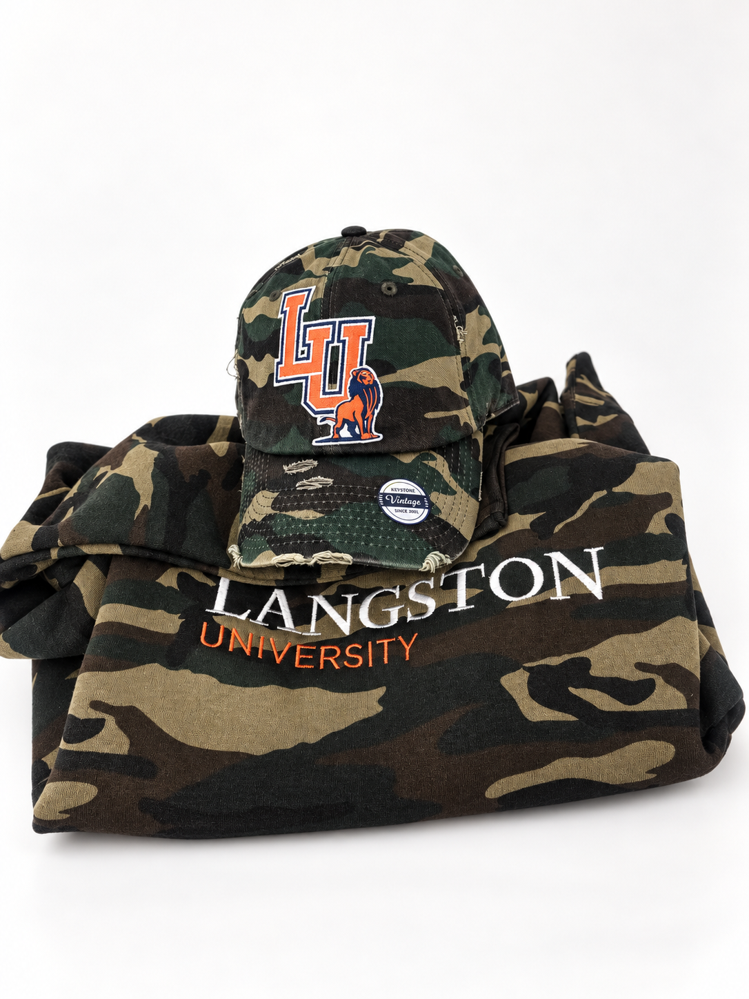 Langston University Embroidered Camo Crewneck alternate