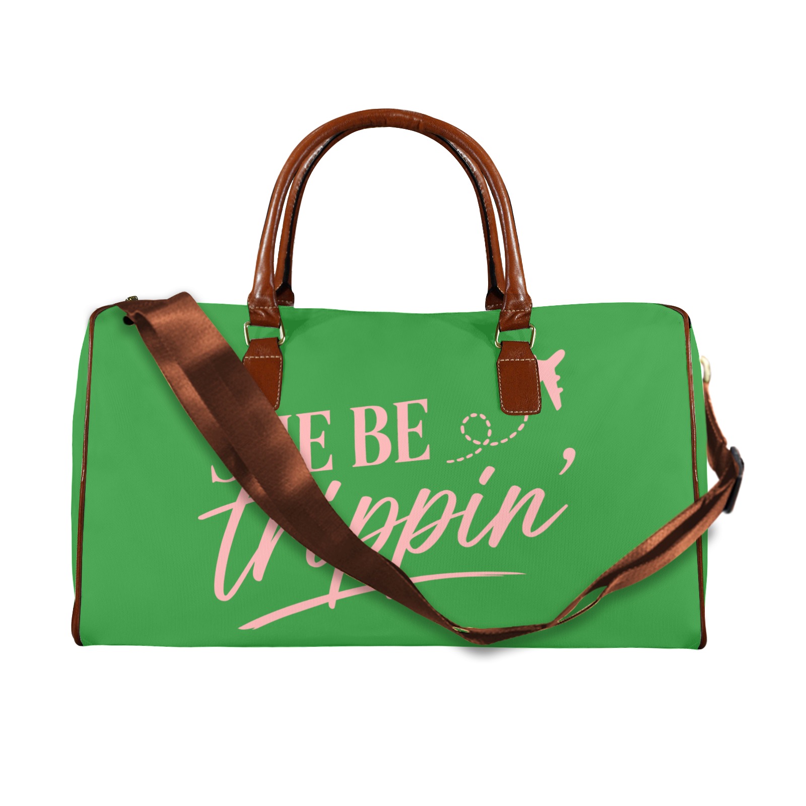 Signature Travel bag, She Be Trippin_, green_pink