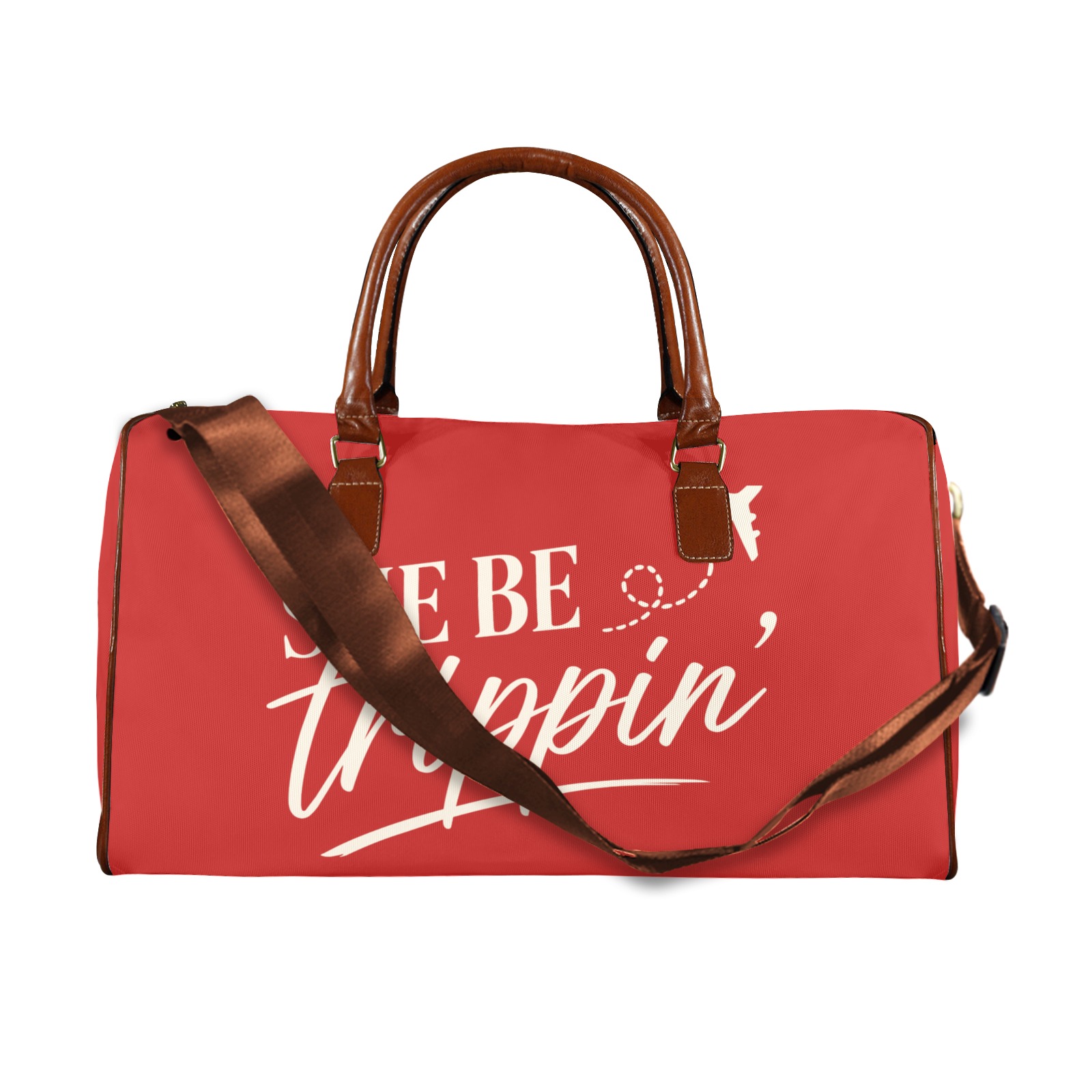 Signature Travel bag, She Be Trippin_, red_off white