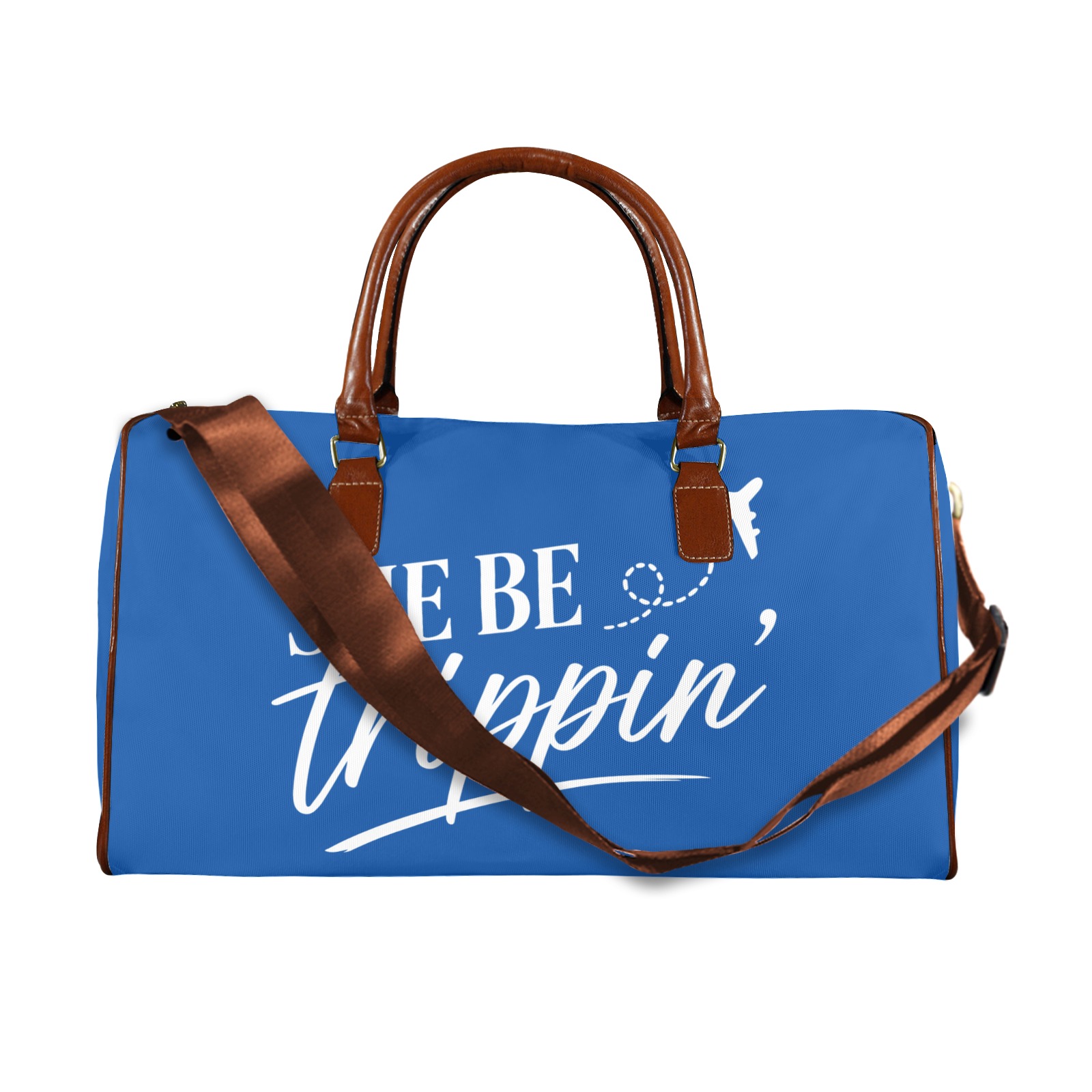 Signature Travel bag, She Be Trippin_, blue_white