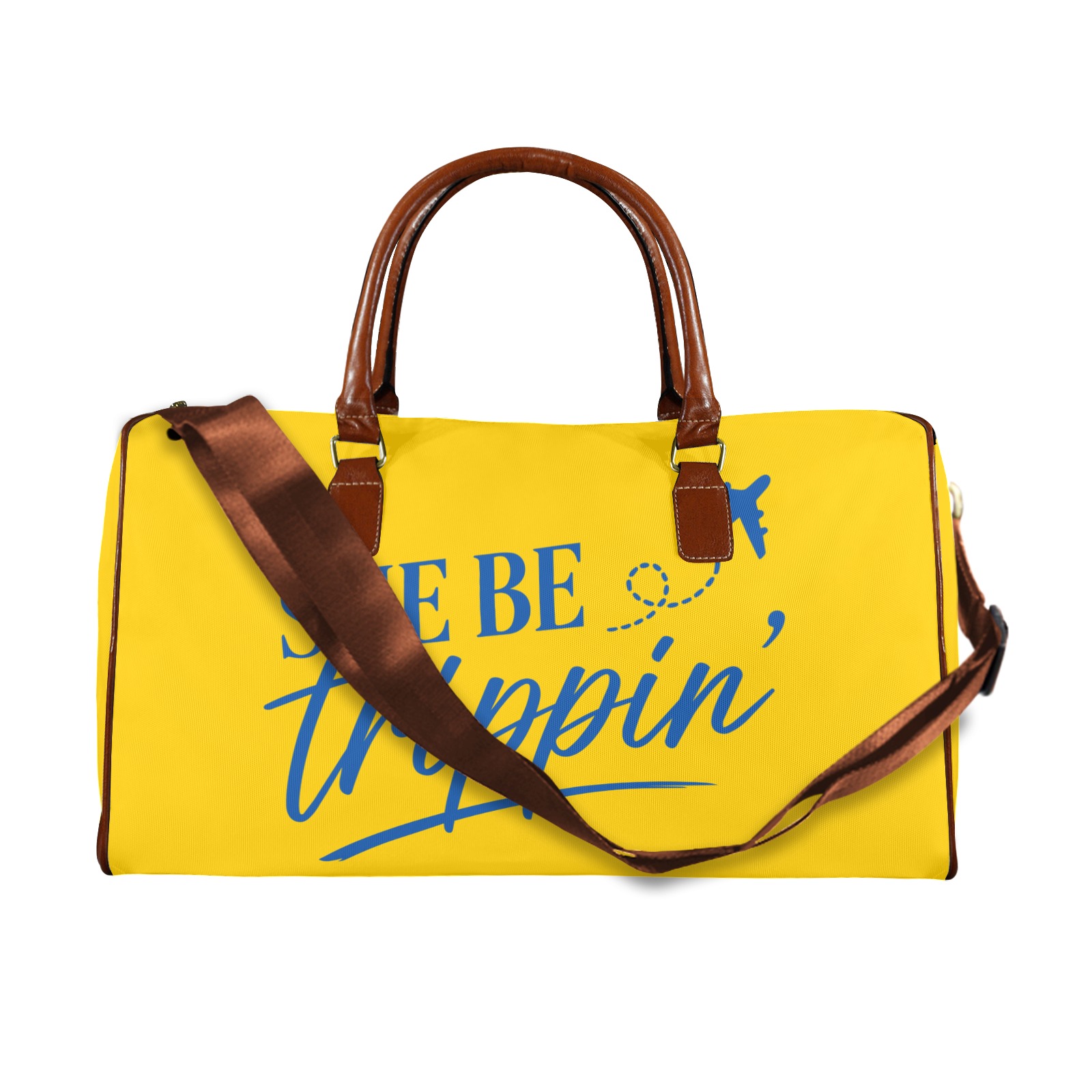 Signature Travel bag, She Be Trippin_, yellow_blue